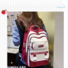 Academy Style School Bag Book Bag Lightweight College Student Backpack(Red)