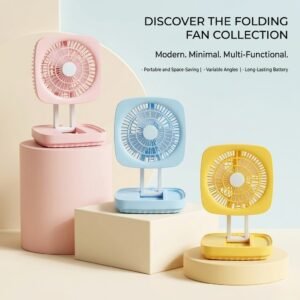 JK-F666 Rechargable Folding Fan With LED